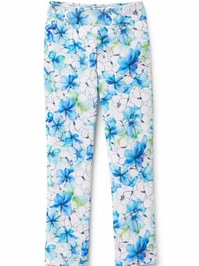 Floral Blue & Green Print Pants | High Rise Stretch | Summer Chic